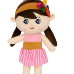 Rooboo Dress Doll Soft Toy 35cm – Cute Plush Doll for Kids & Birthday Gifts  - 35 cm (Pink)
