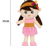 Rooboo Dress Doll Soft Toy 35cm – Cute Plush Doll for Kids & Birthday Gifts  - 35 cm (Pink)