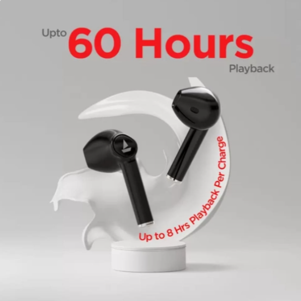 boAt Airdopes 138 with 60 HRS Playback, ASAP Charge, 13 mm Drivers & IPX4 Rating (Active Black)
