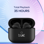 boAt Airdopes Joy in Ear Headphone TWS Earbuds with 35 Hours Playback,13mm Drivers, ENx Tech, ASAP Charge, Beast Mode (Jet Black)