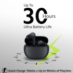 Redmi Buds 5A, Active Noise Cancelling True Wireless Earbuds, upto 30hr playtime, AI Powered ENC for clear calls, Bluetooth V5.4, low latency gaming mode with touch controls, Black