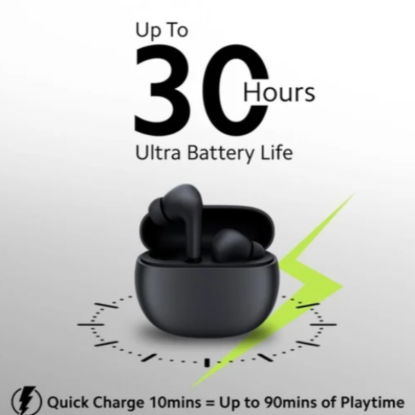 Redmi Buds 5A, Active Noise Cancelling True Wireless Earbuds, upto 30hr playtime, AI Powered ENC for clear calls, Bluetooth V5.4, low latency gaming mode with touch controls, Black