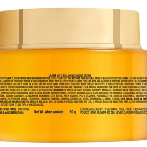Lakme Brilliance Vitamin C Night Cream, 50g