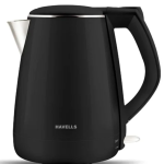 Havells Aqua Plus, 1.2 Litres, Stainless Steel Kettle, 360 Degree Cordless Kettle, Boil Dry Protection, Auto Shut off, Assorted colour's (Black/Blue)