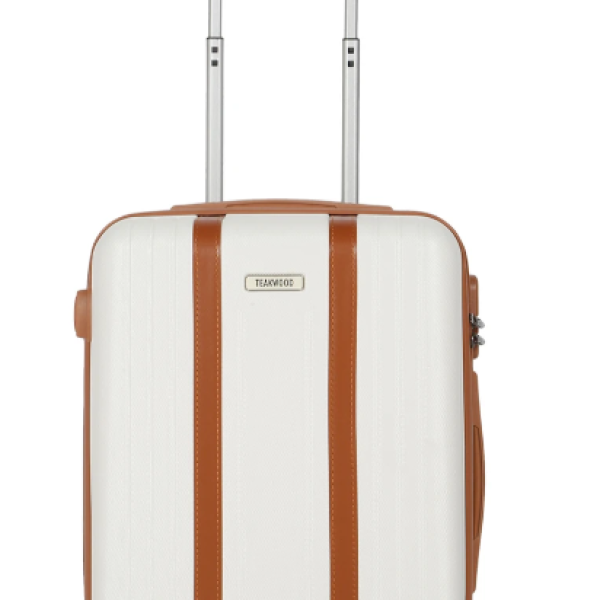 Teakwood Leathers Small Cabin Suitcase (55 cm) 8 Wheels - HORIZON - White