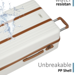 Teakwood Leathers Small Cabin Suitcase (55 cm) 8 Wheels - HORIZON - White