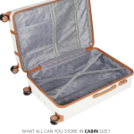 Teakwood Leathers Small Cabin Suitcase (55 cm) 8 Wheels - HORIZON - White