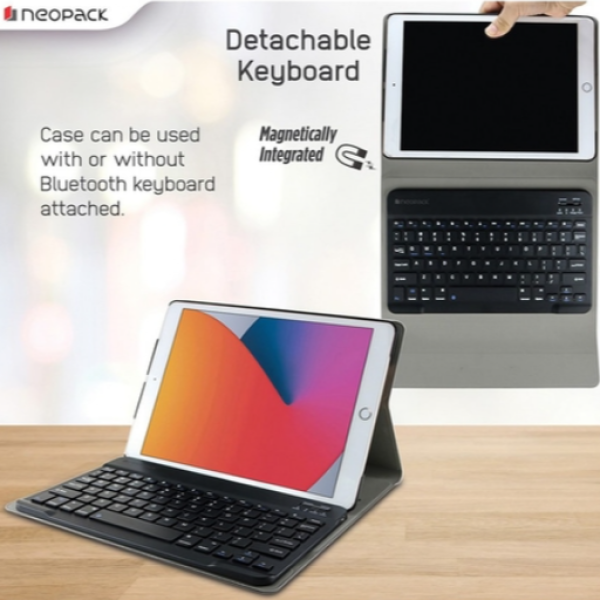 Neopack Smart Folio Case for iPad 25.90 cm (10.2 inch) with Removable Wireless Keyboard, Black 7PAD5