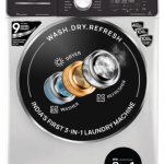 IFB Laundrimagic 3-in-1 8.5/6.5/2.5 Kg Inverter Washer Dryer Refresh(Executive ZXS, Silver)