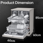 LG 14 Place Settings Inverter Direct Drive, Wi-Fi Free Standing Dishwasher (DFB424FP, Silver, Silent Operation, Tough Stain Removal, Adjustable racks & TrueSteam)