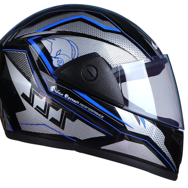 urban carrier ABS Material Shell Full Face Helmet, Unti UV Scratch resistance Motorbike Helmet (Blue)