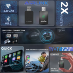 Woscher v5.0 Car Bluetooth Device with Audio Receiver (Black)